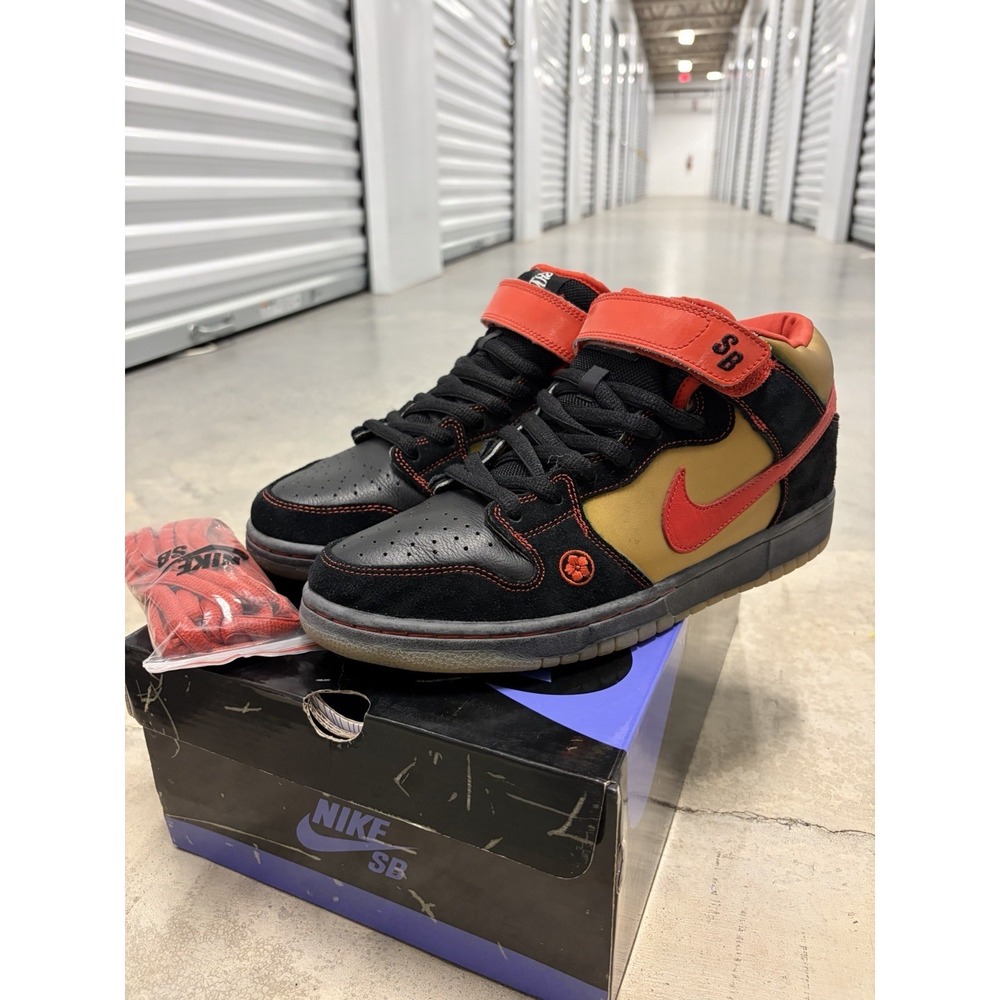 VNDS Size 9.5 Nike Dunk Pro SB Mid Money Cat 2007 BLACK BOX MID - Picture 4 of 11